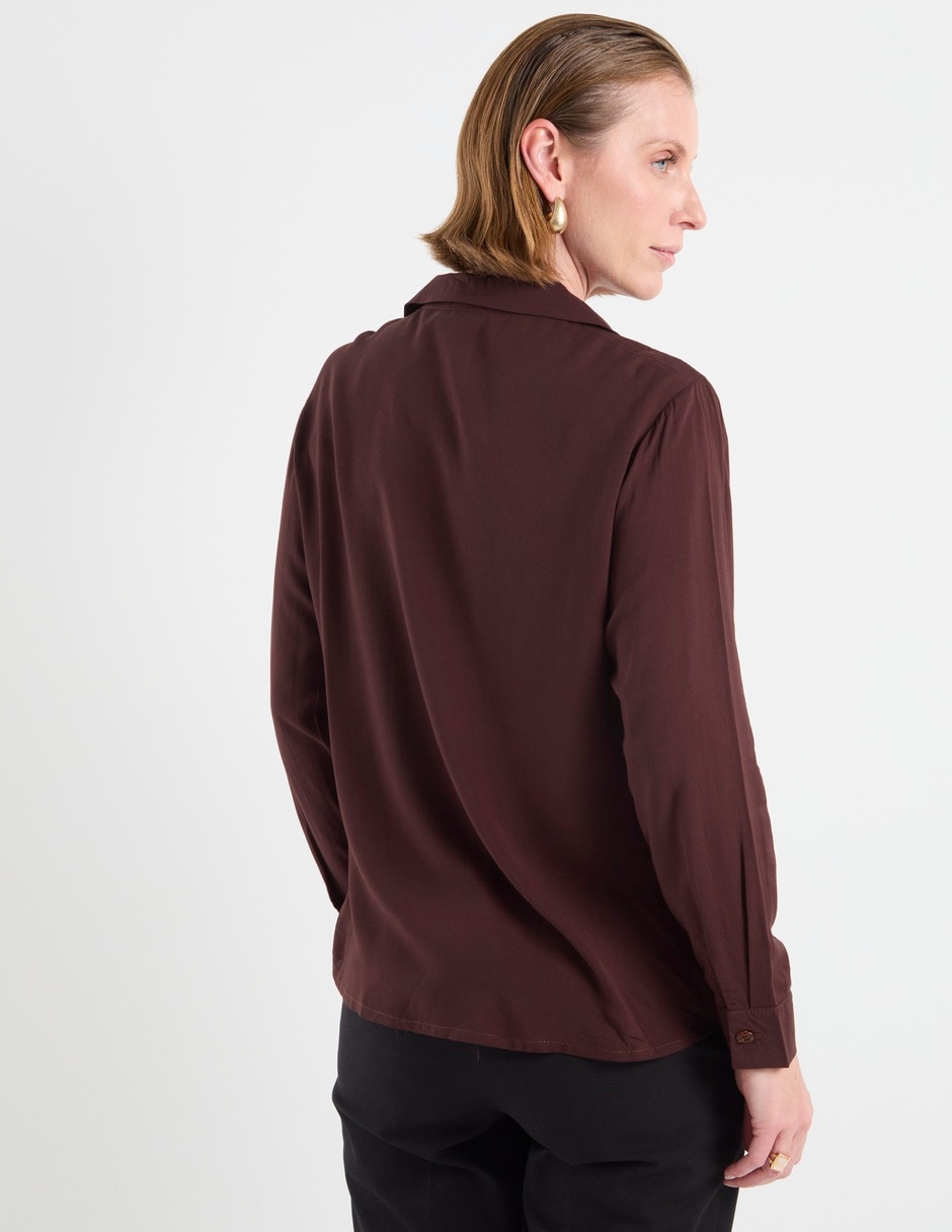 Blusa camisera manga larga para mujer 6