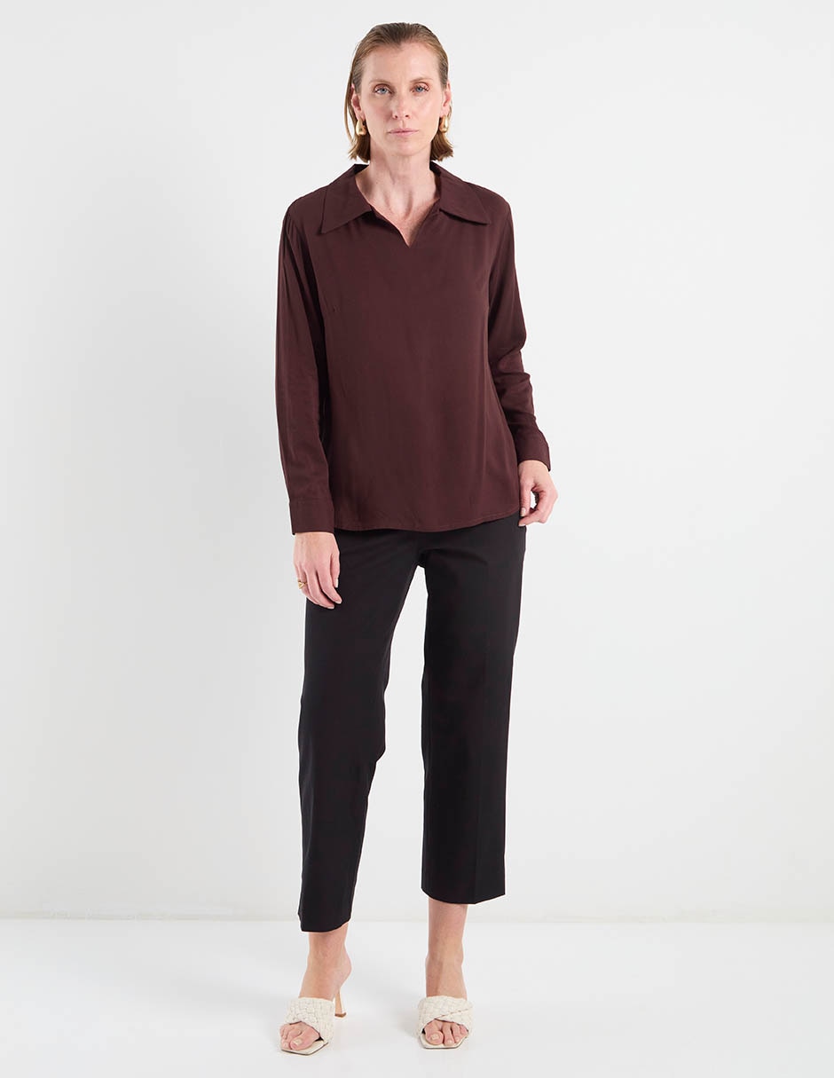 Blusa camisera manga larga para mujer 7