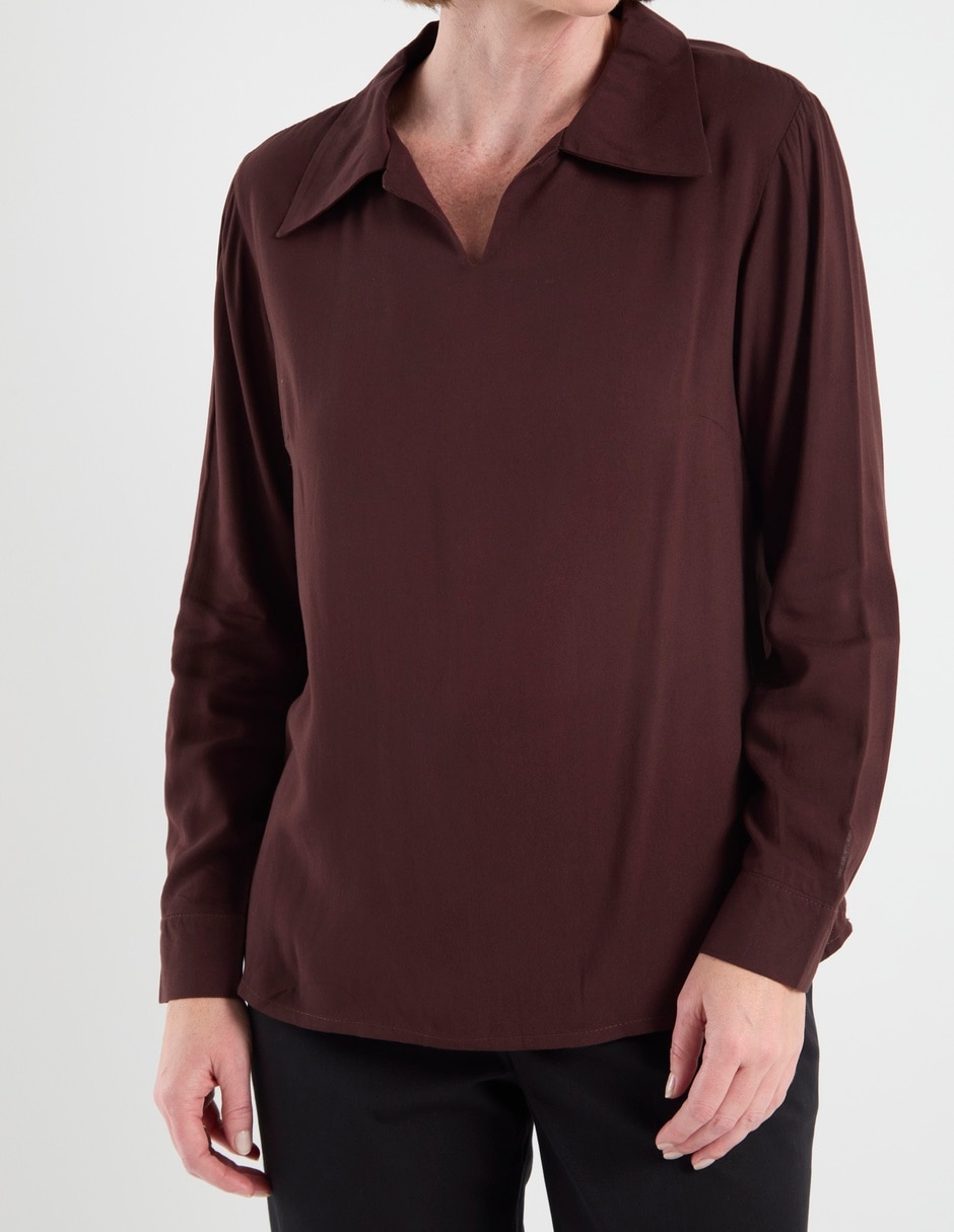 Blusa camisera manga larga para mujer 9