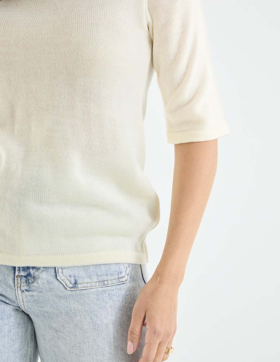 Playera manga 3/4 cuello redondo para mujer 10