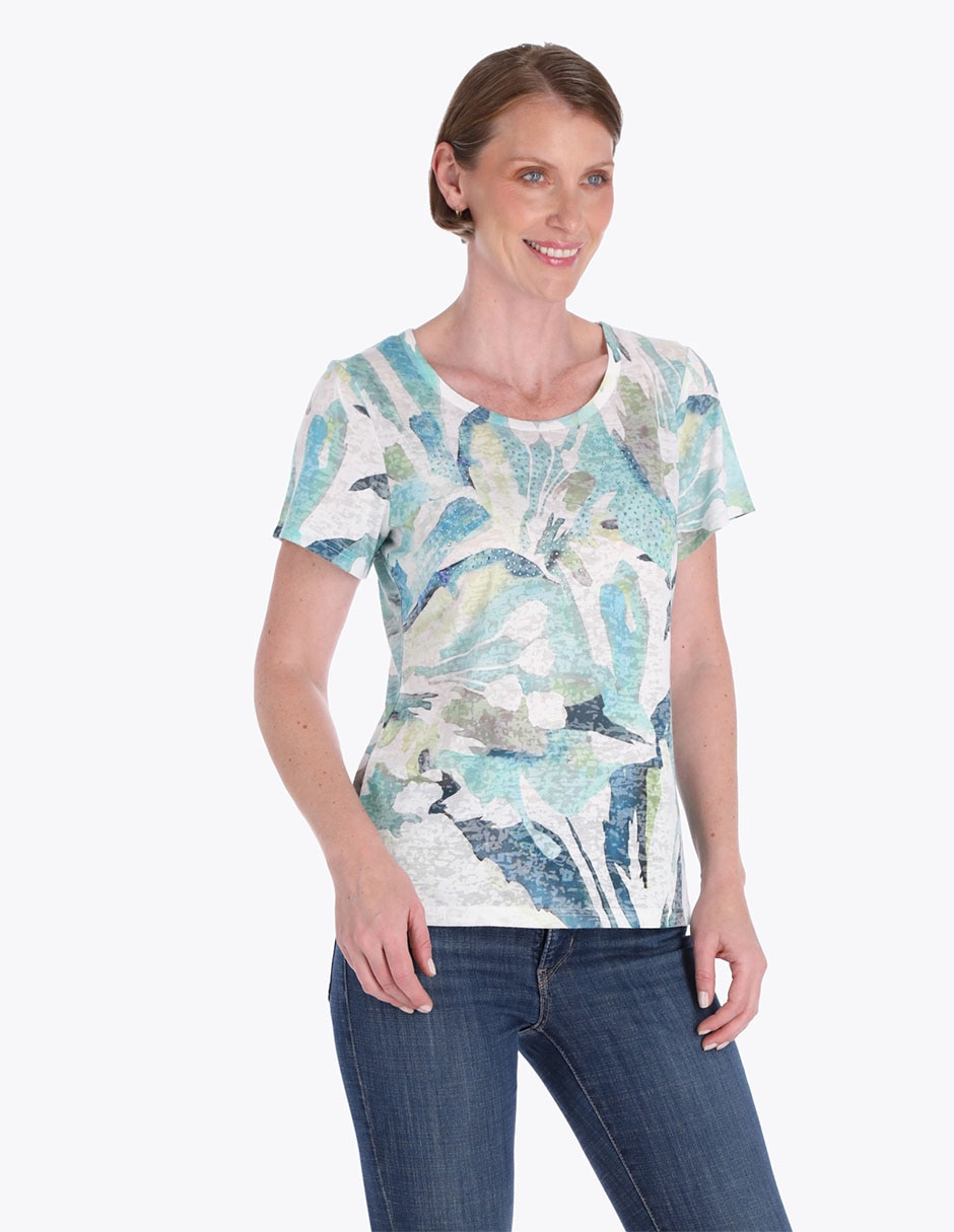 Blusa Charme manga corta para mujer