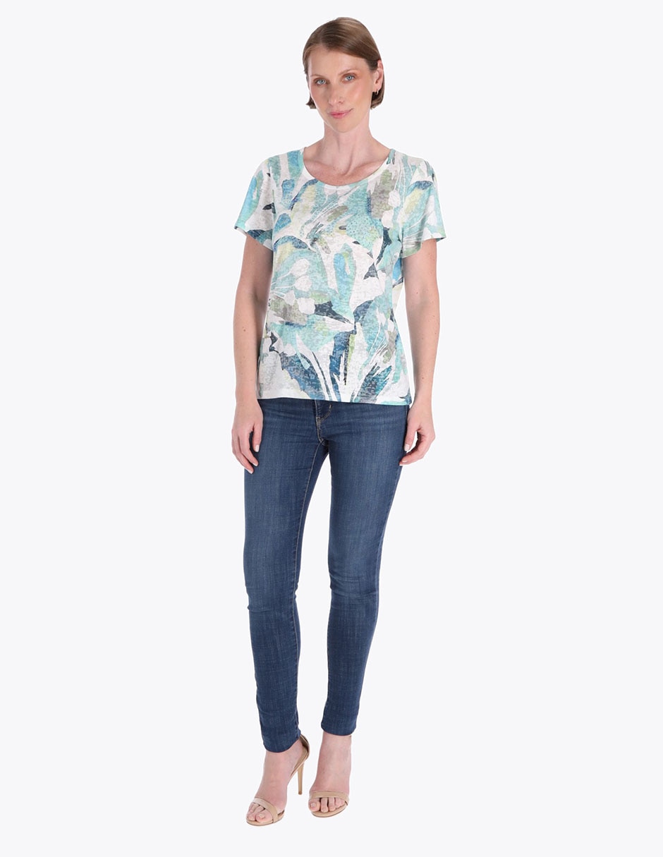 Blusa Charme manga corta para mujer