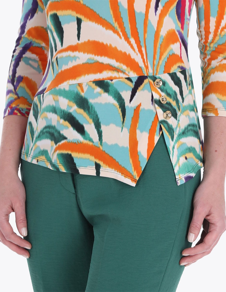 Blusa Charme manga 3/4 para mujer