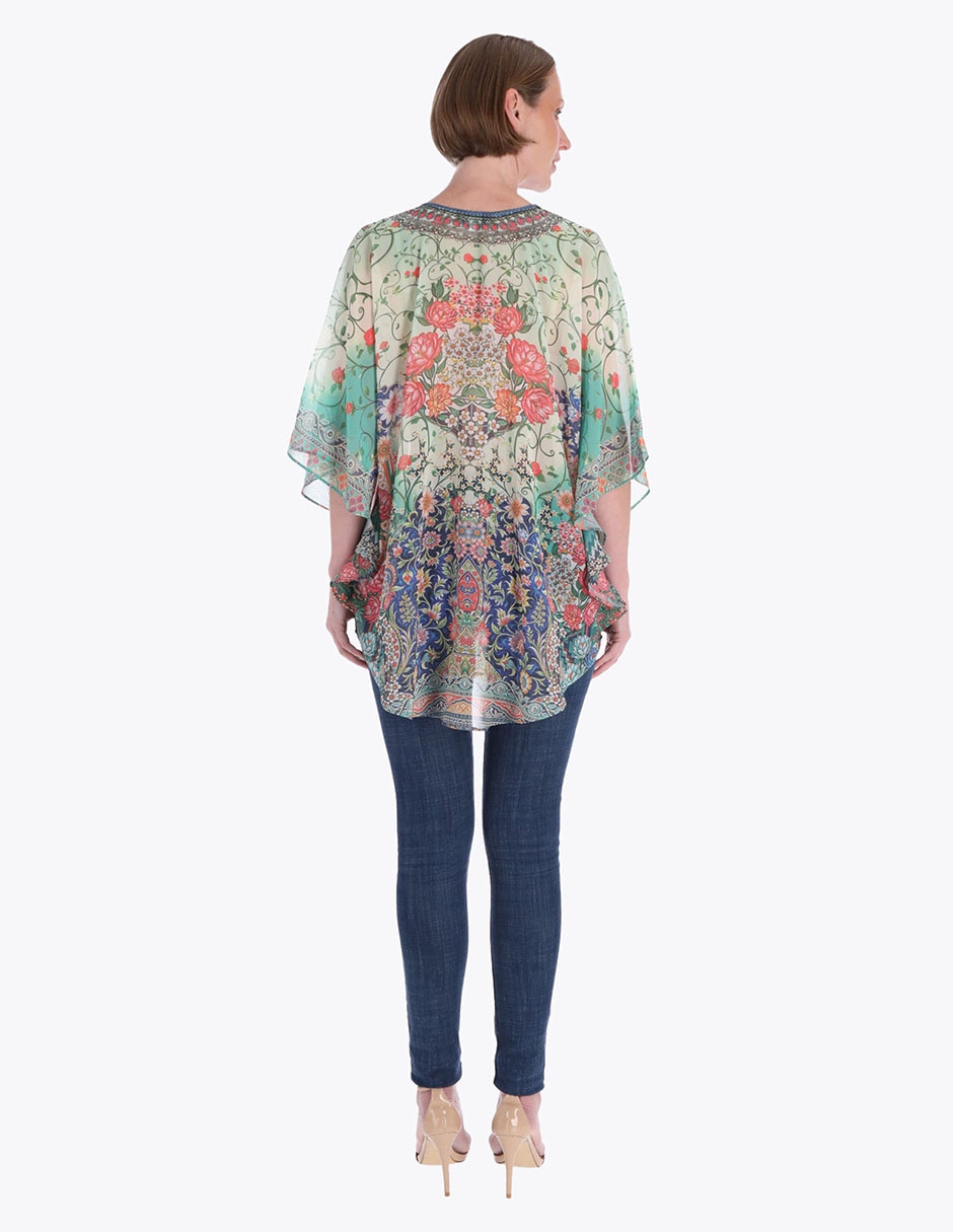 Blusa túnica Charme manga 3/4 para mujer