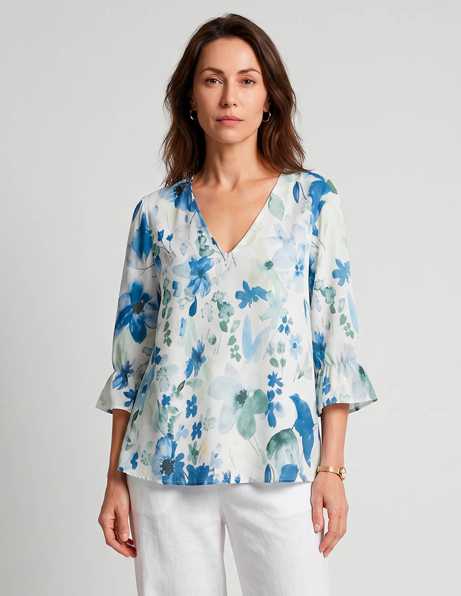 Blusa manga 3/4 para mujer Blusa manga 3/4 para mujer
