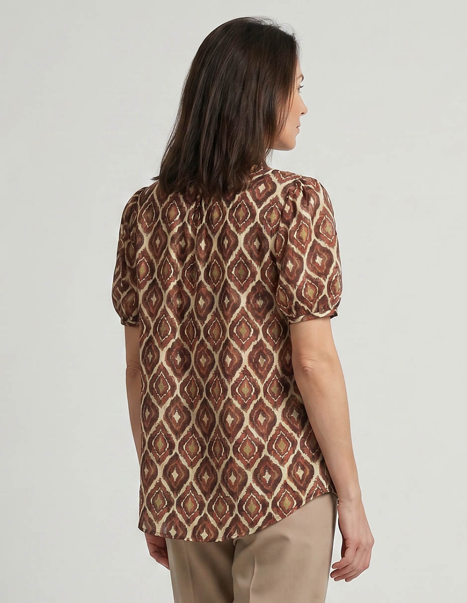 Blusa damaia atelier manga corta para mujer