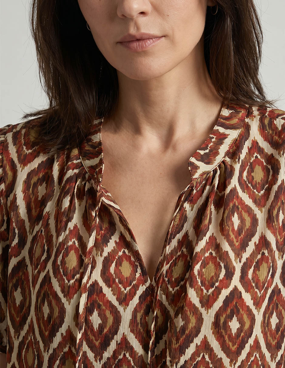 Blusa damaia atelier manga corta para mujer