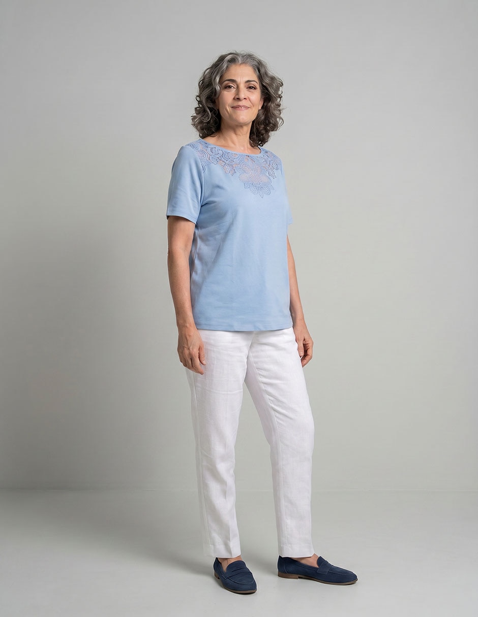 Blusa manga corta para mujer 3