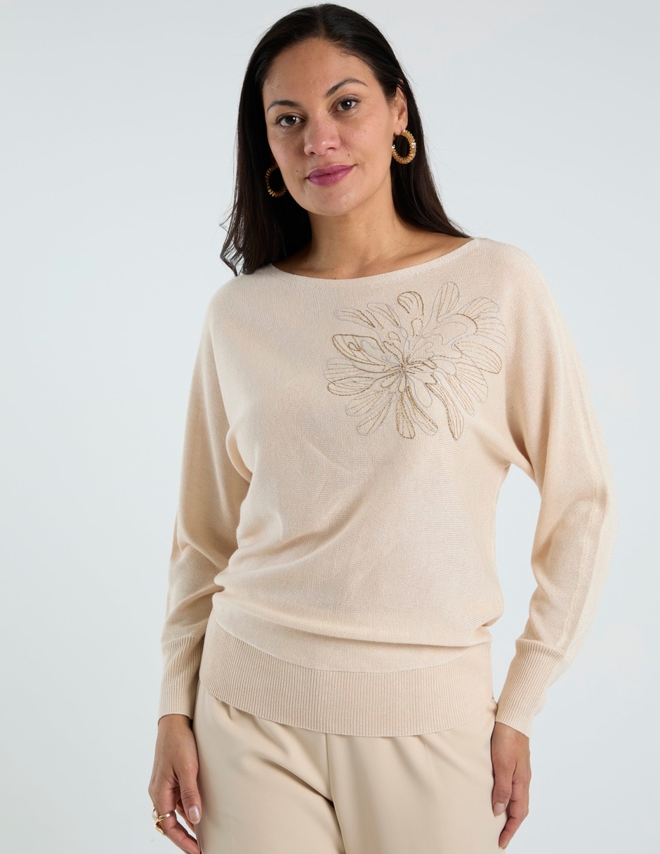 Suéter cuello ojal para mujer 1