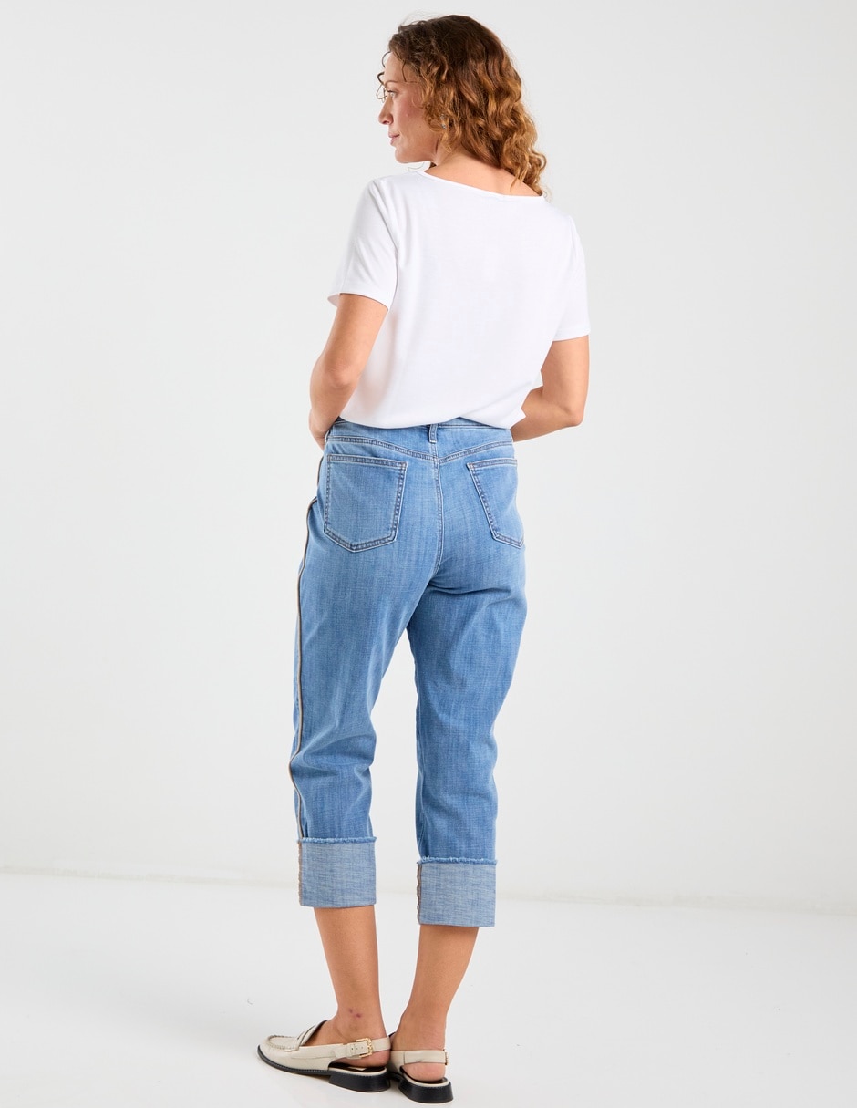 Jeans capri straight para mujer 6