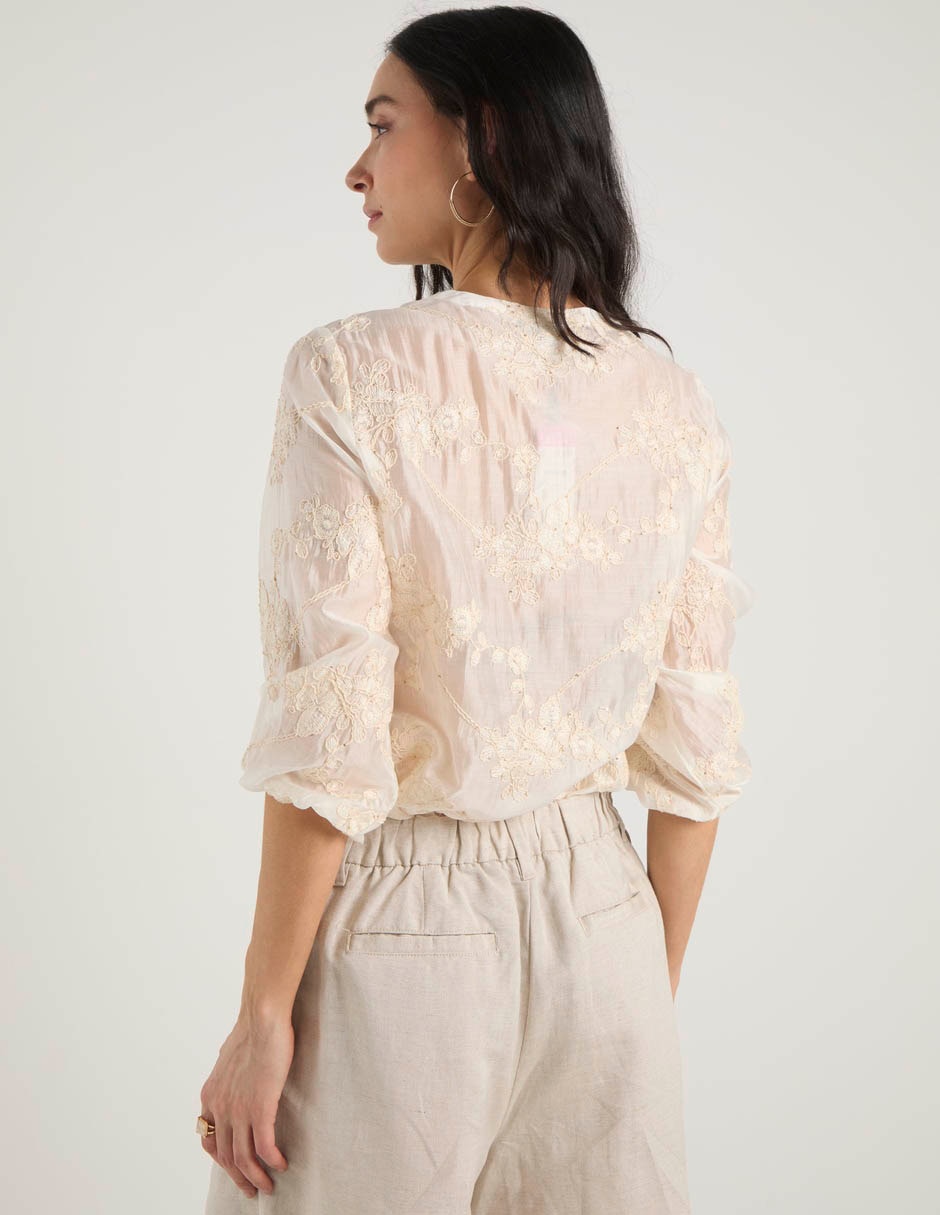 Blusa manga al codo para mujer 11
