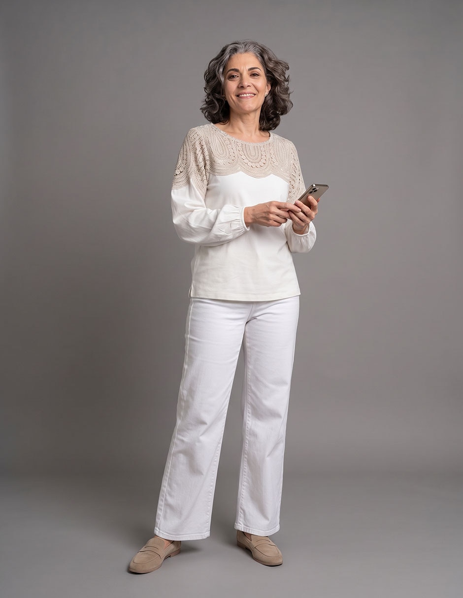Blusa manga larga para mujer
