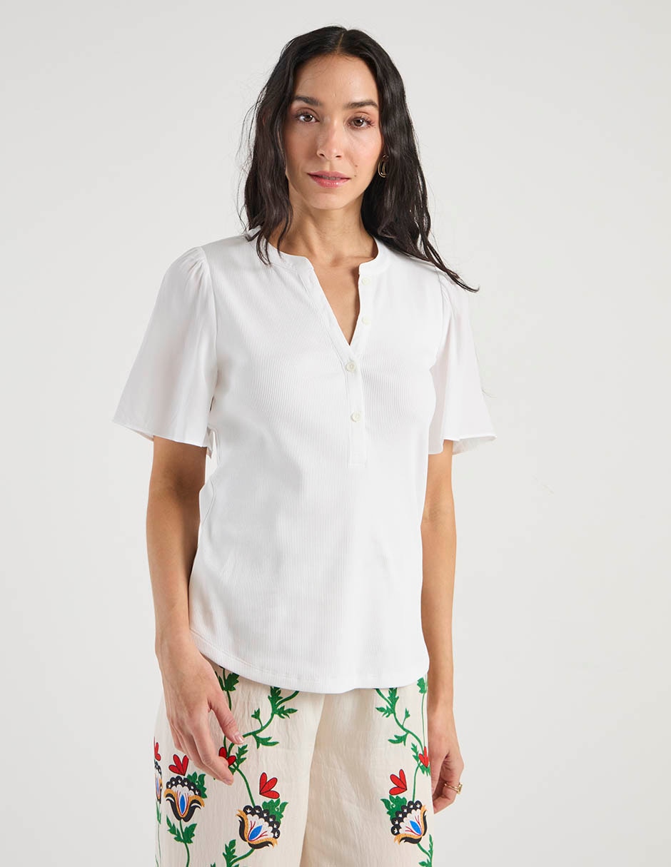 Blusa manga corta para mujer