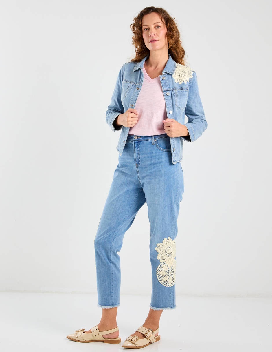 Jeans capri straight cintura media Chico's para mujer