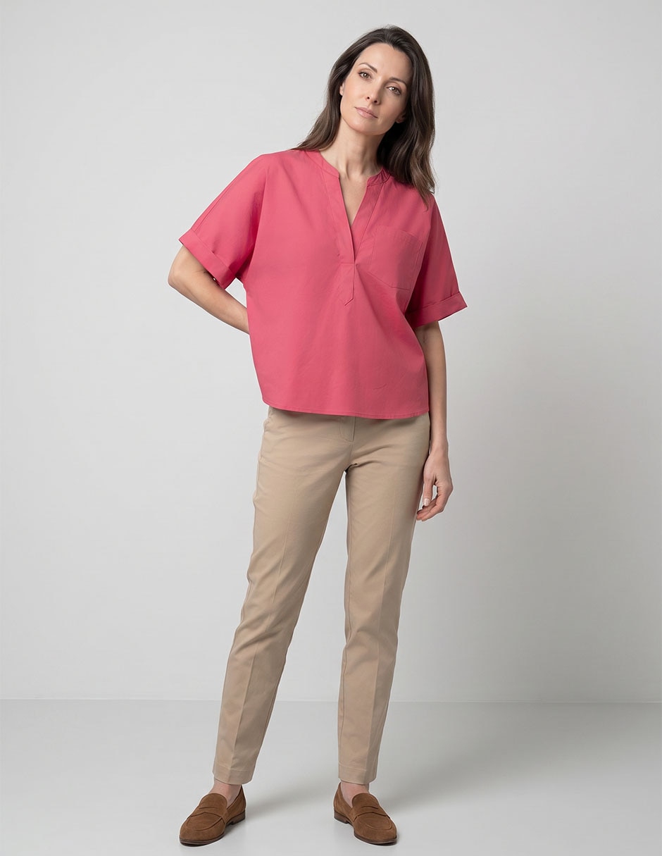 Blusa túnica manga larga para mujer