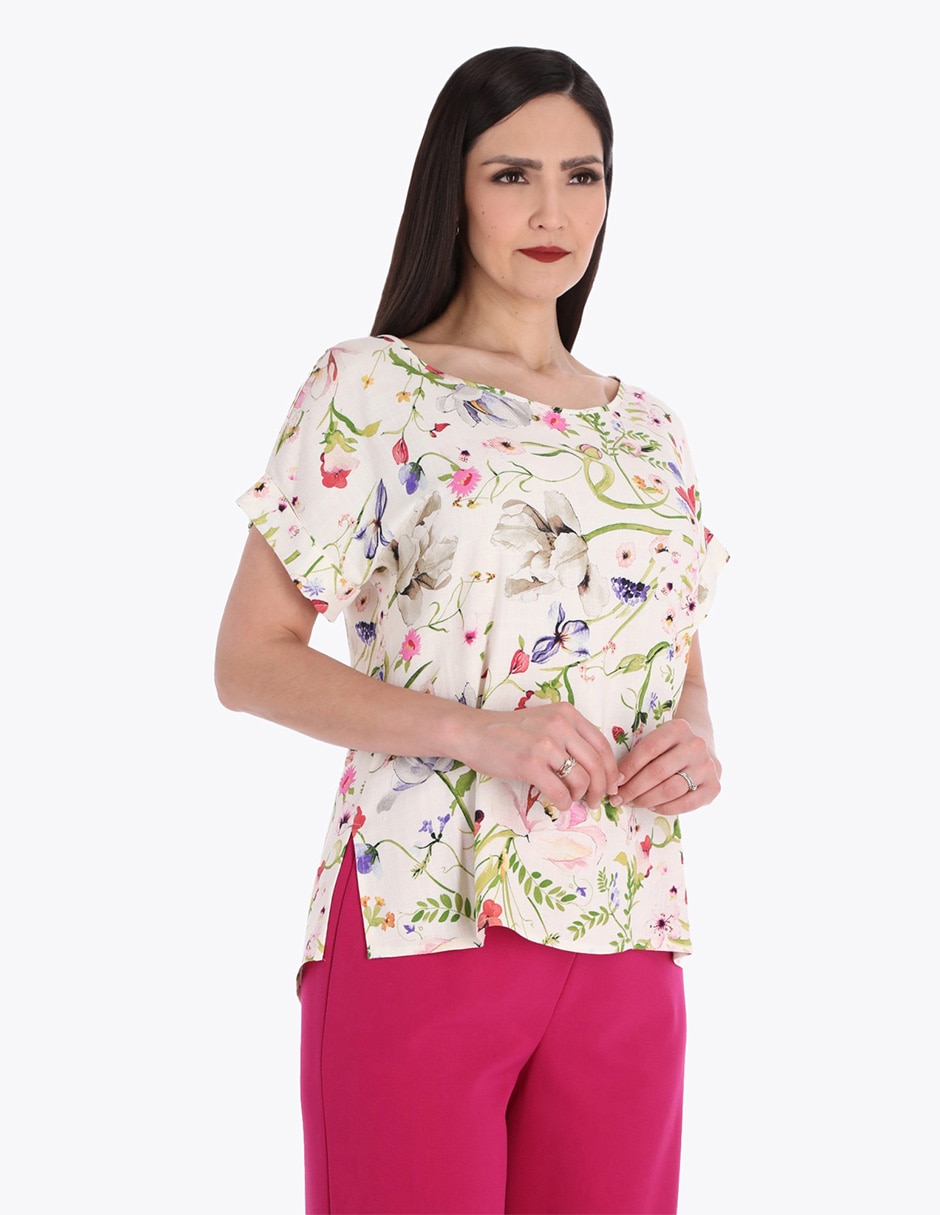 Blusa manga corta para mujer
