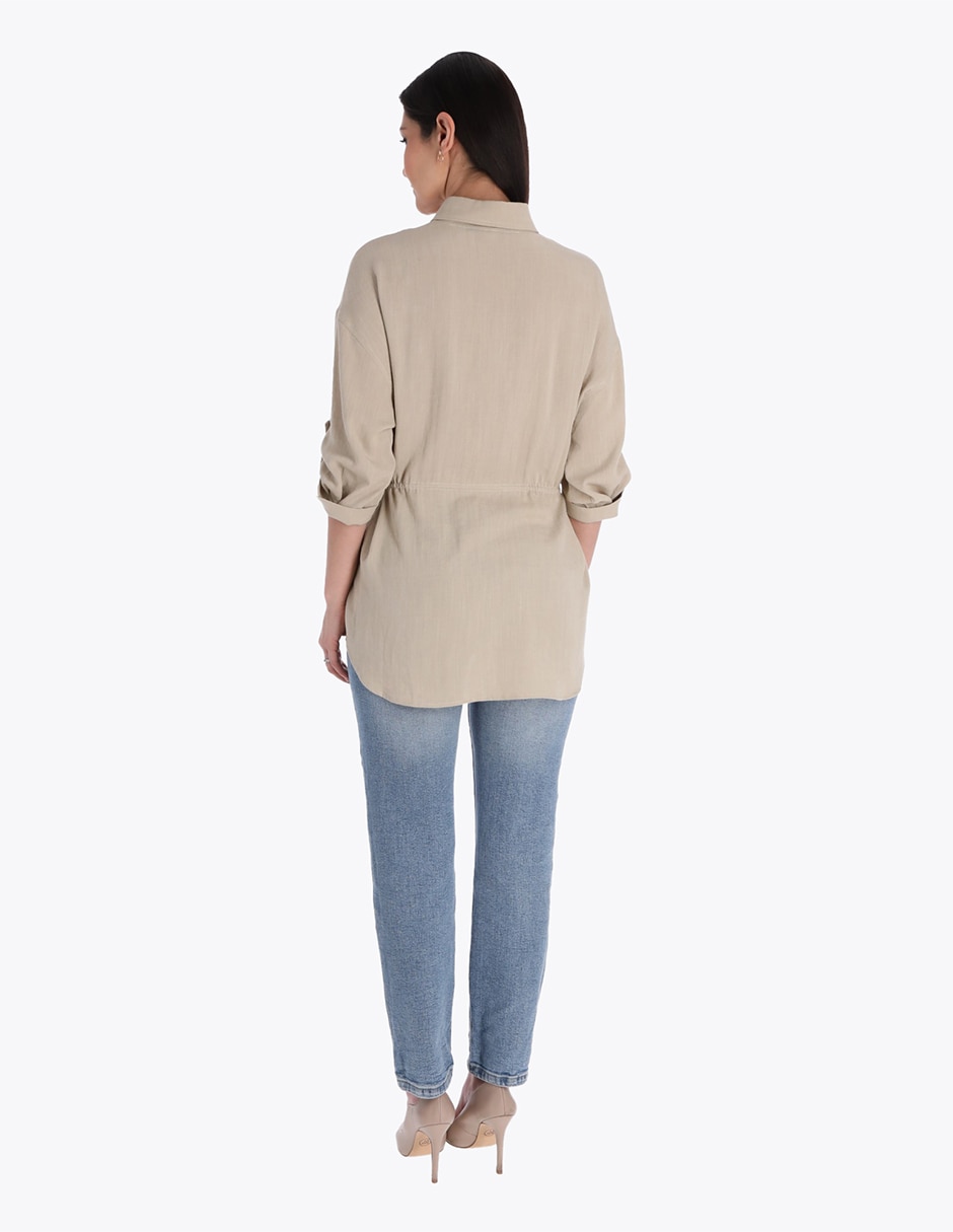 Blusa túnica Charme manga 3/4 para mujer