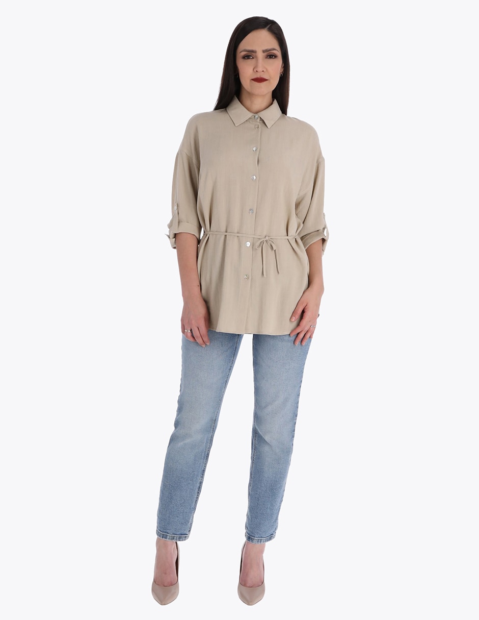 Blusa túnica Charme manga 3/4 para mujer