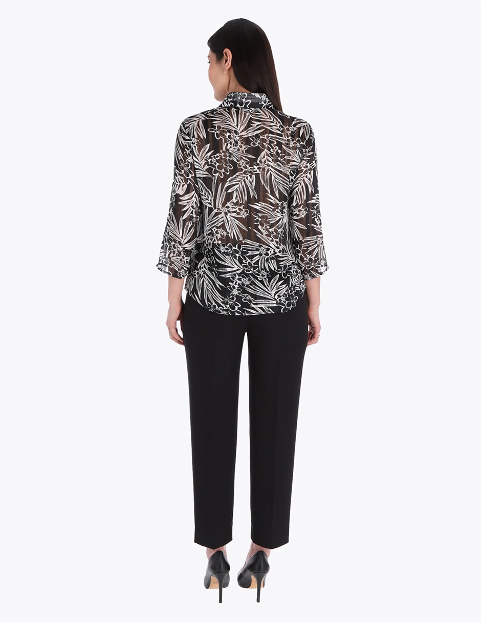 Blusa camisera manga 3/4 para mujer 2