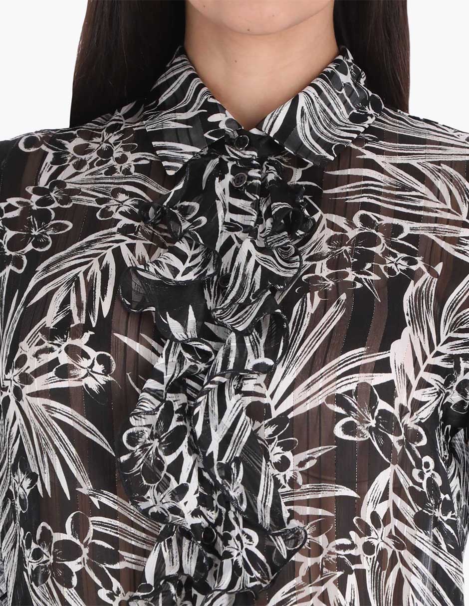 Blusa camisera manga 3/4 para mujer 4