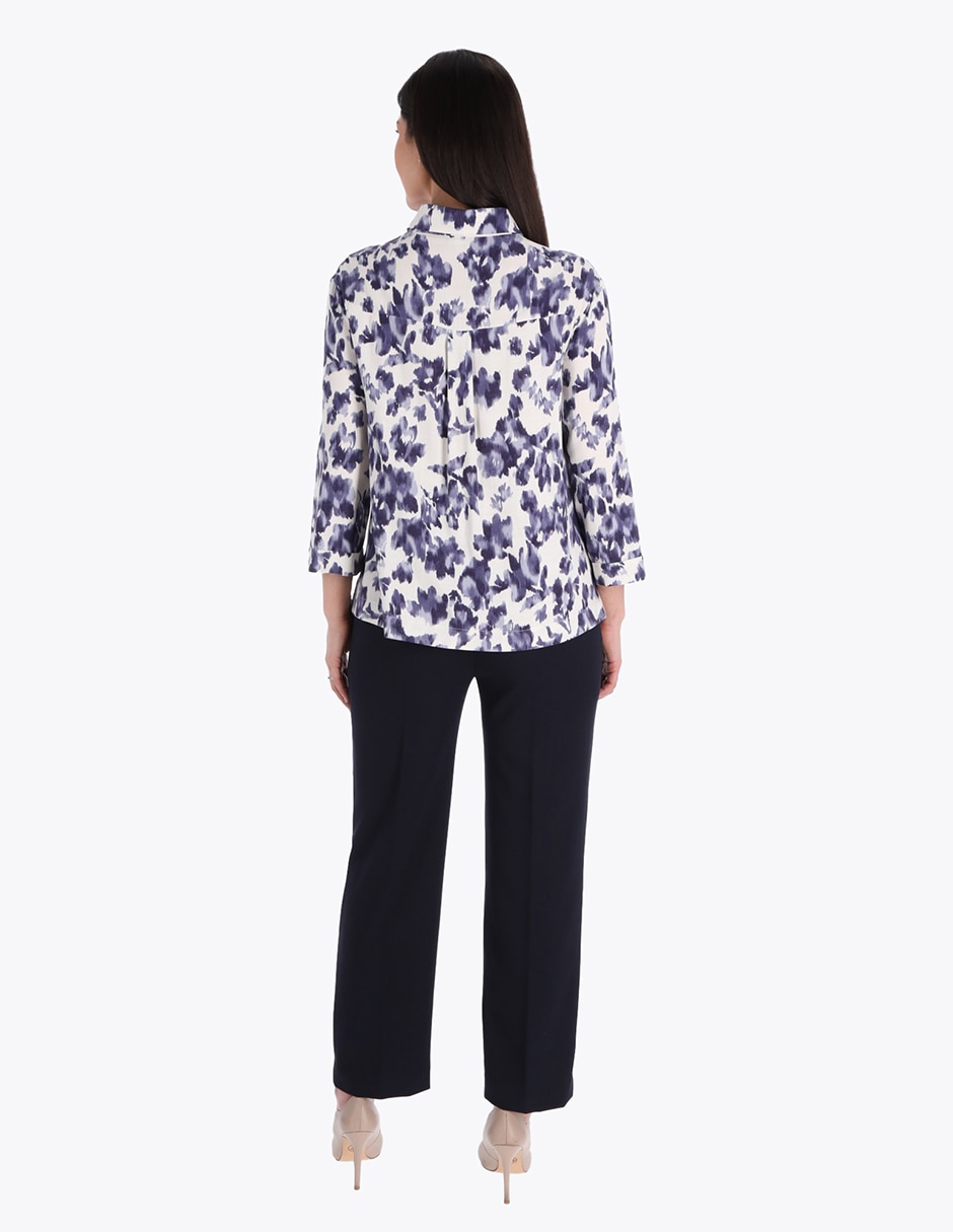 Blusa camisera manga 3/4 para mujer 4
