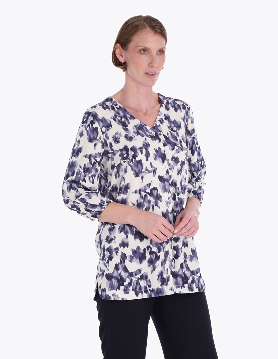 Blusa camisera manga 3/4 para mujer Blusa camisera manga 3/4 para mujer