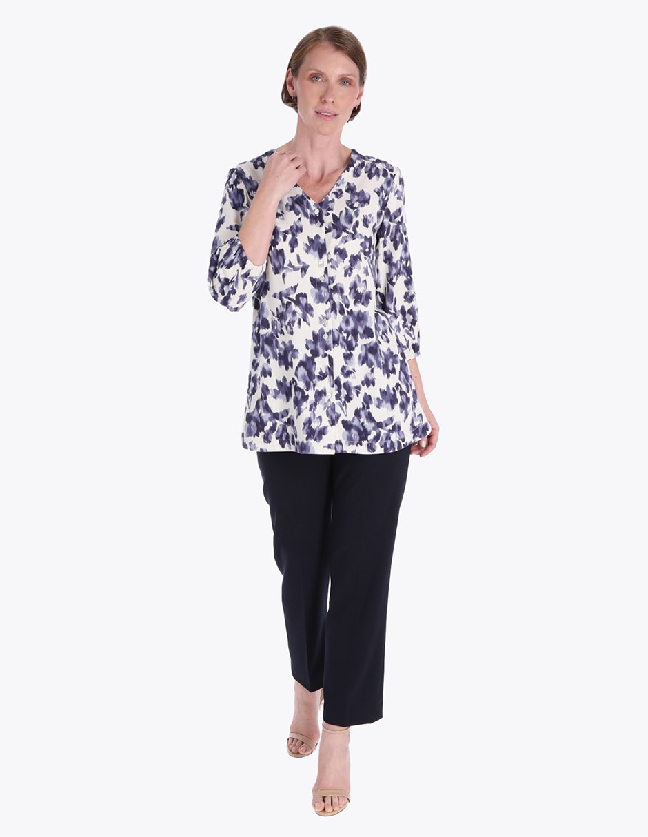 Blusa camisera Charme manga 3/4 para mujer