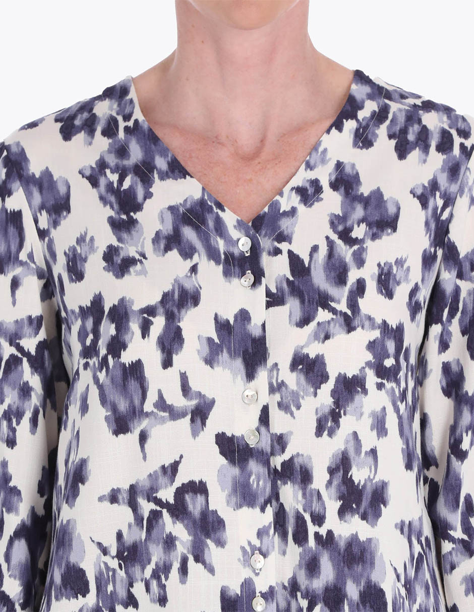 Blusa camisera Charme manga 3/4 para mujer