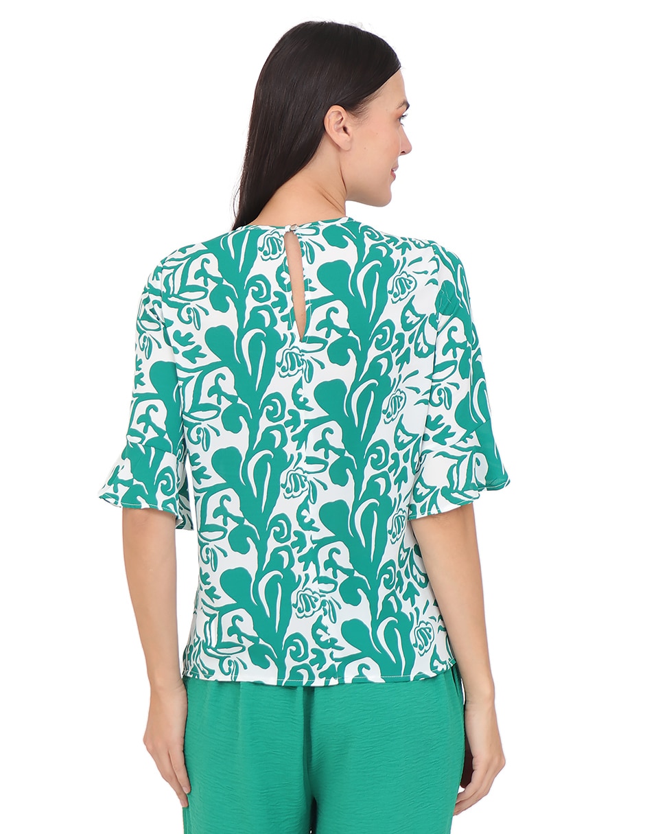 Blusa duplan manga al codo para mujer