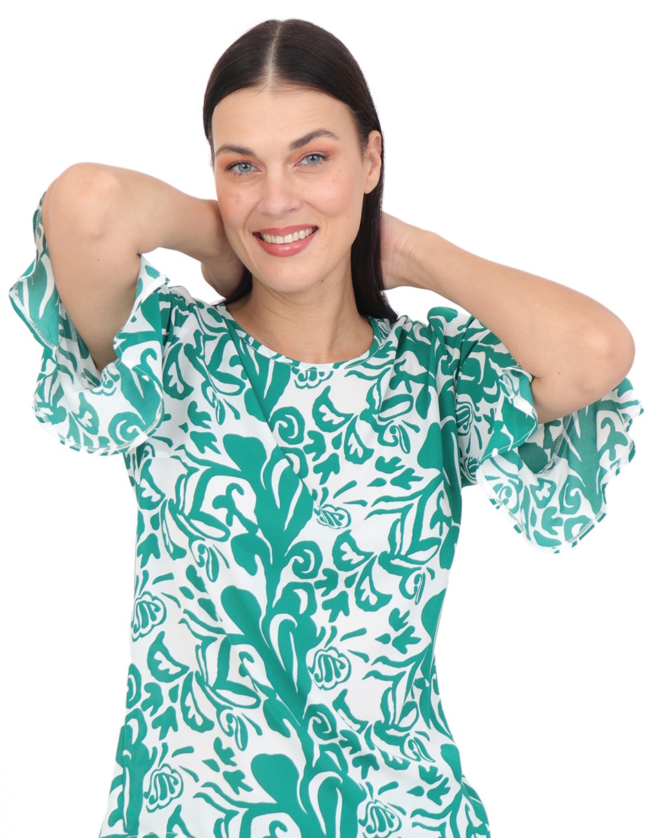 Blusa duplan manga al codo para mujer