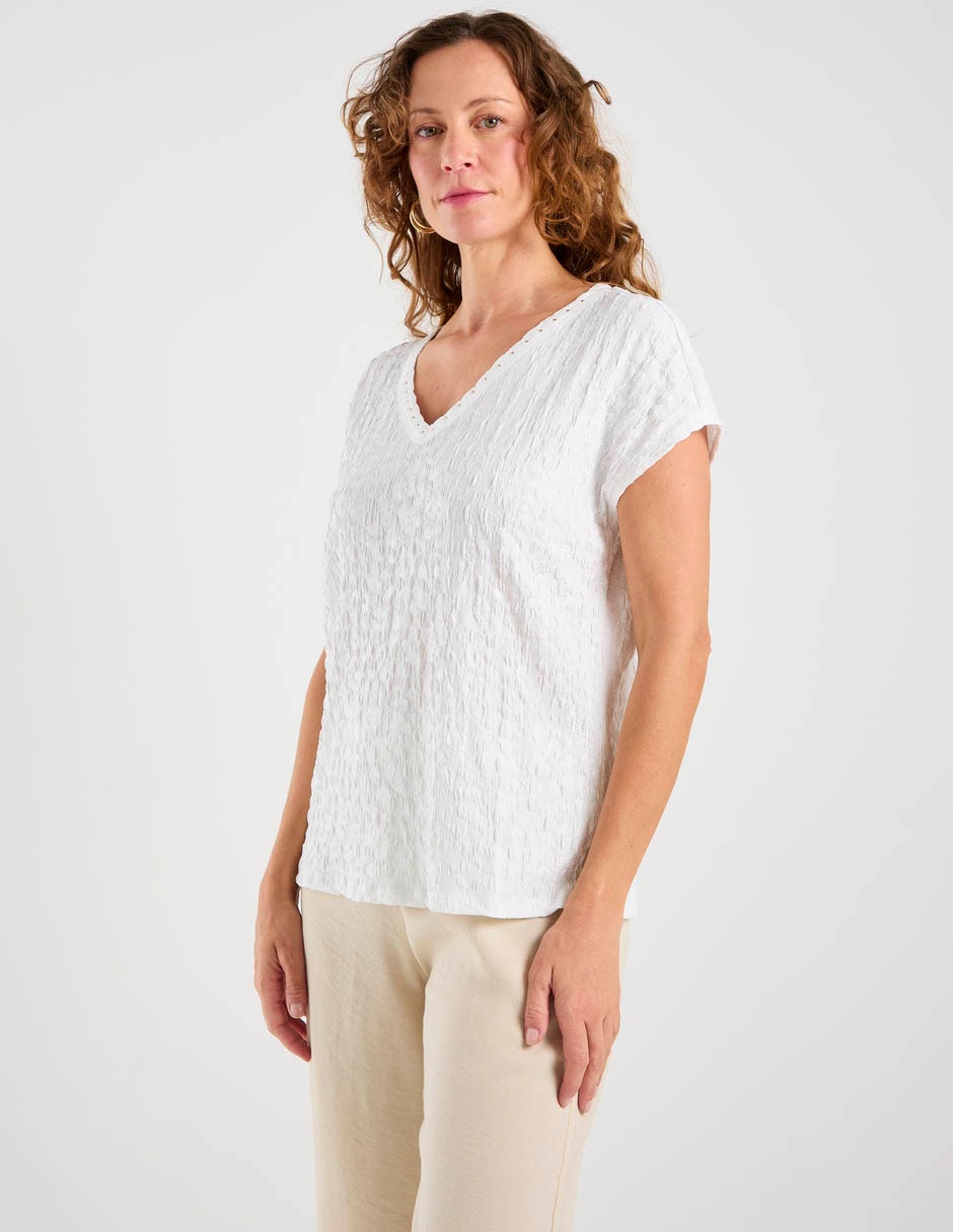 Blusa manga corta para mujer