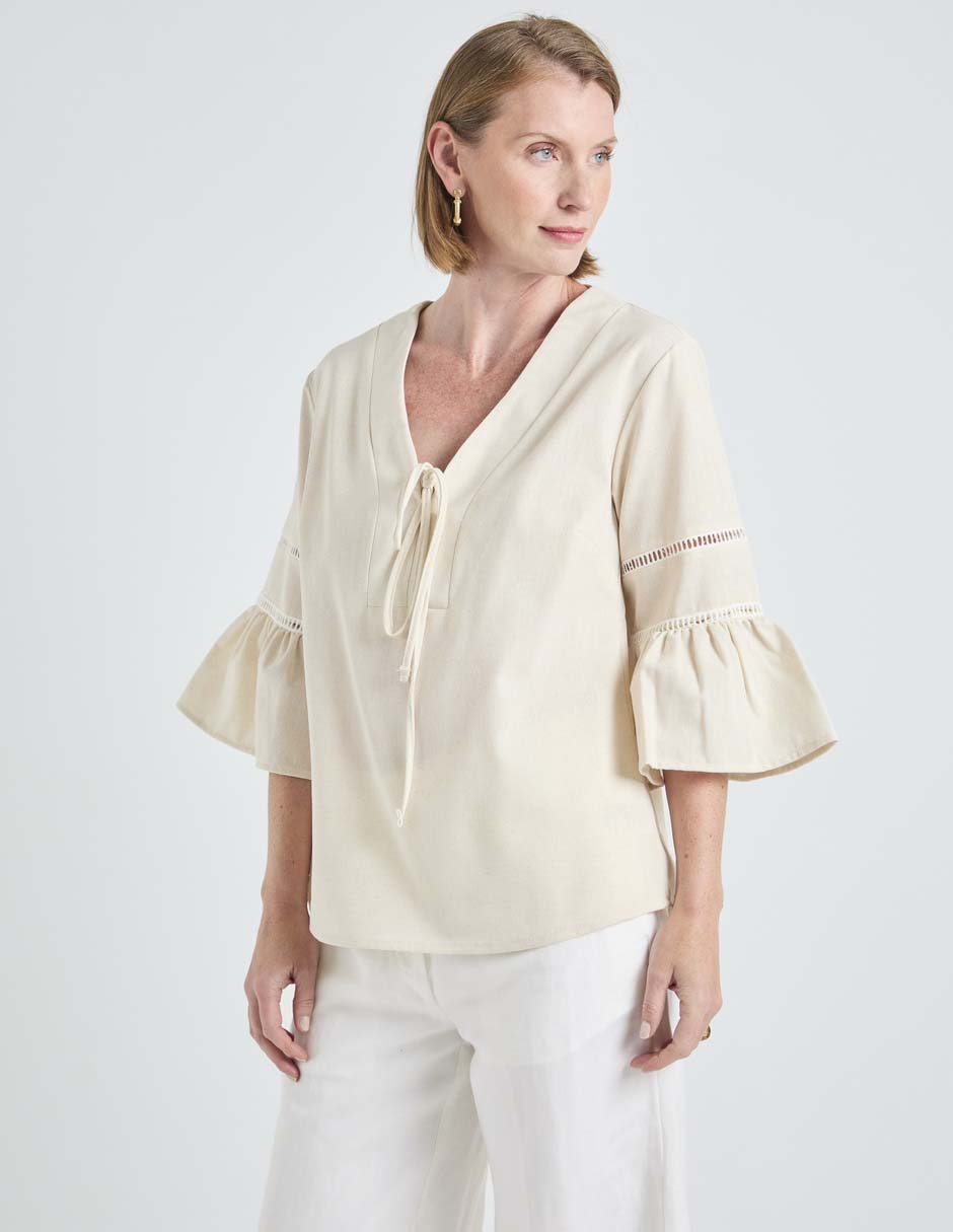 Blusa Loren's manga 3/4 para mujer 2