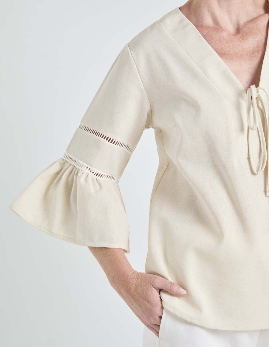 Blusa Loren's manga 3/4 para mujer 4