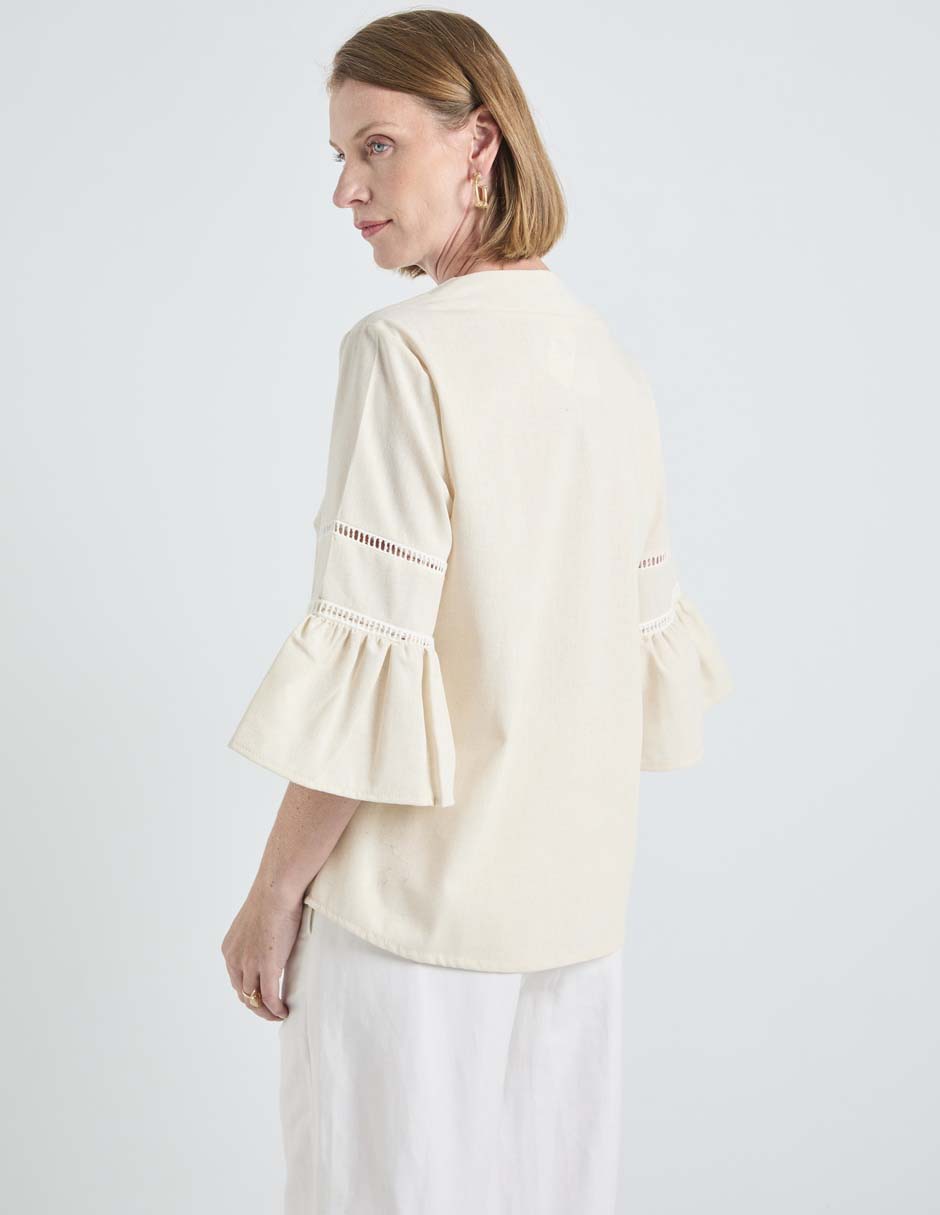 Blusa Loren's manga 3/4 para mujer 6