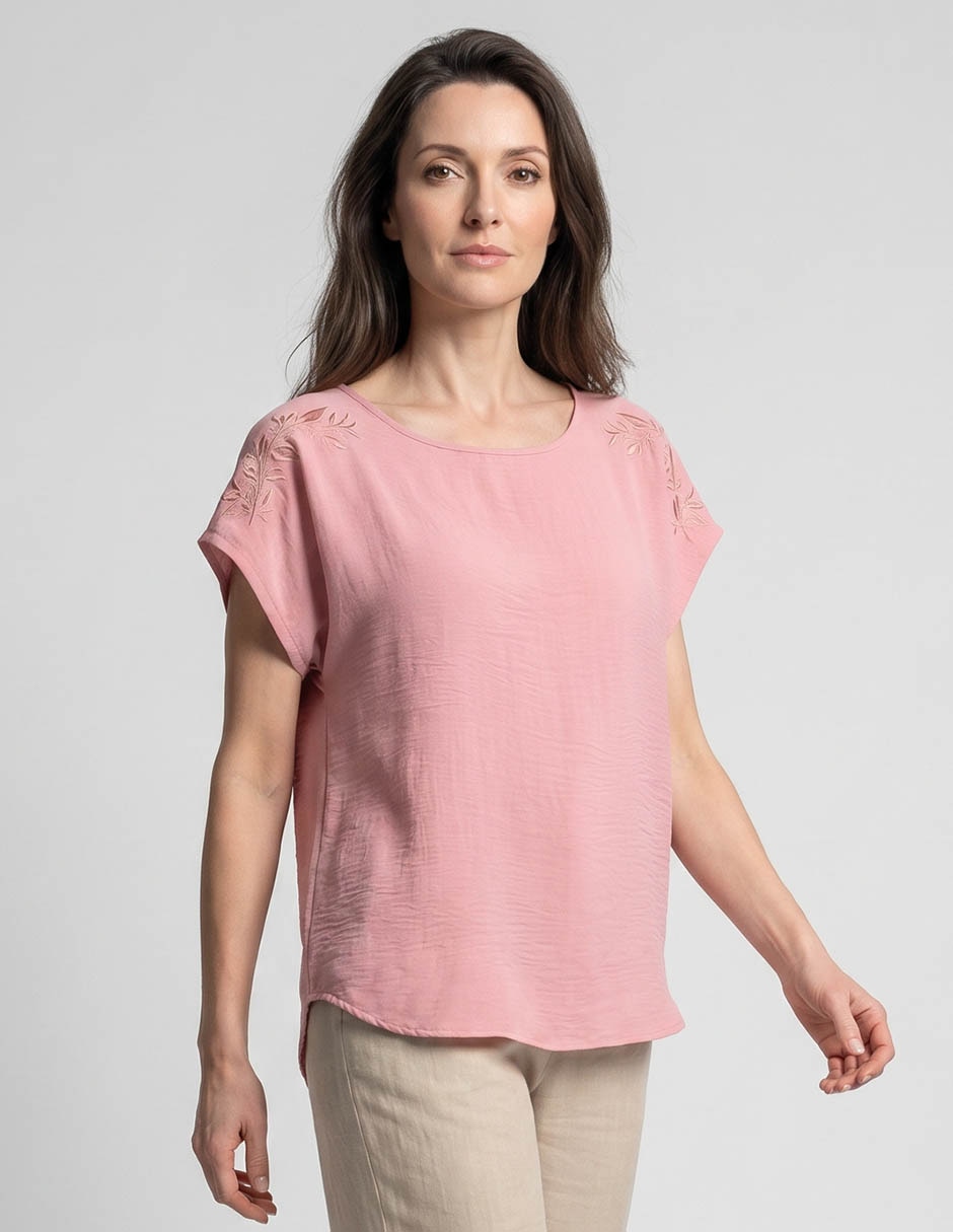 Blusa manga corta para mujer