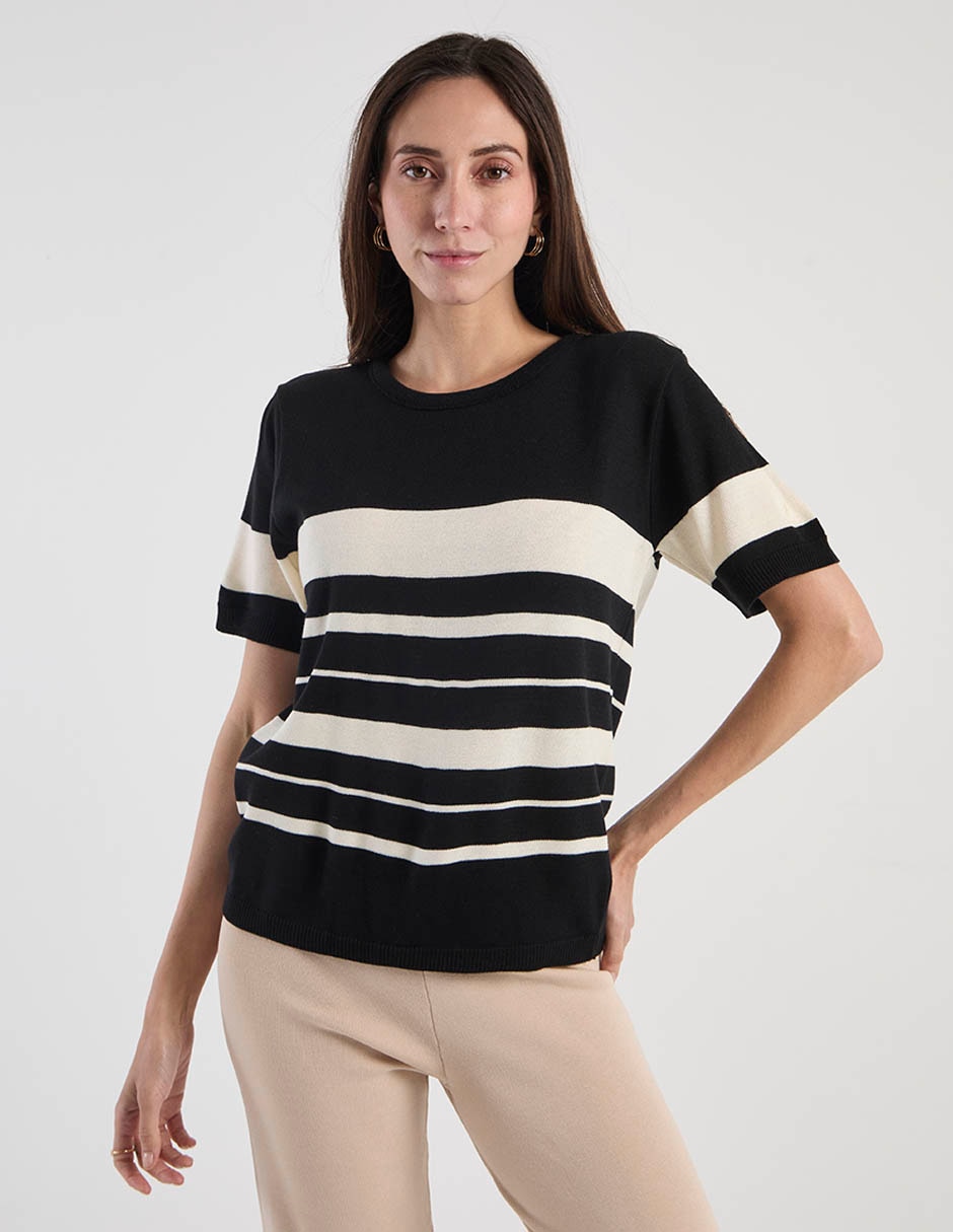 Playera manga corta cuello redondo para mujer Playera manga corta cuello redondo para mujer