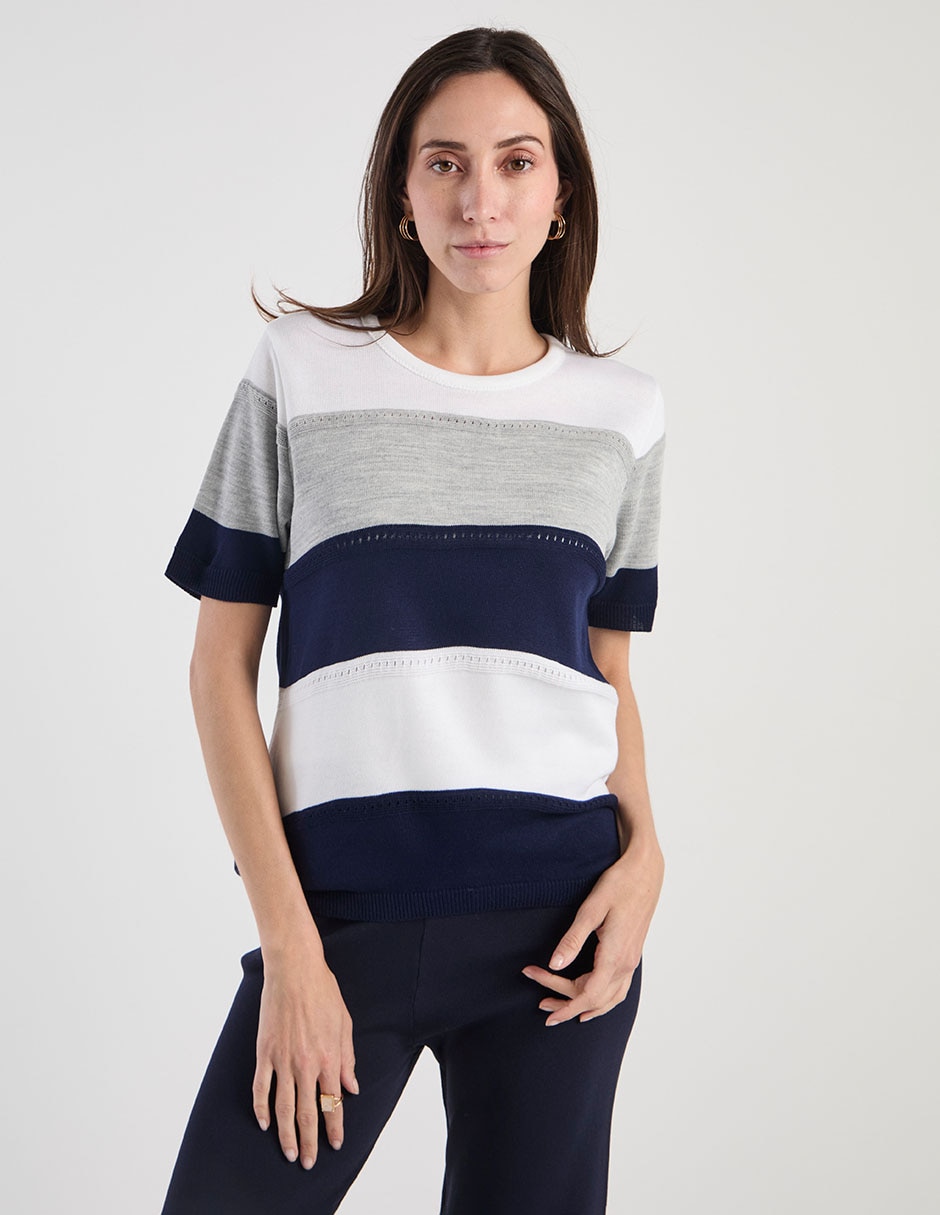 Playera manga corta cuello redondo para mujer Playera manga corta cuello redondo para mujer