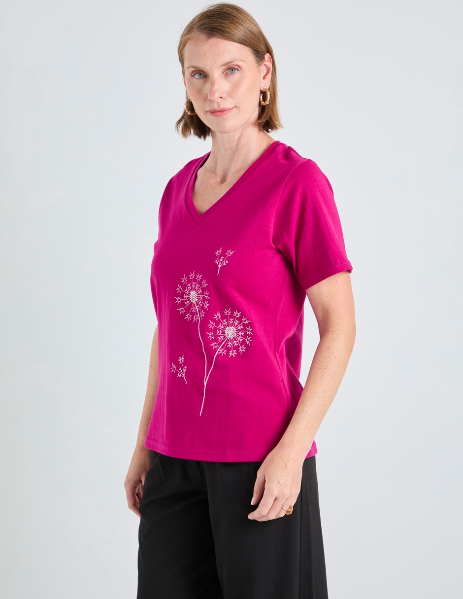 Playera manga corta cuello redondo para mujer 2