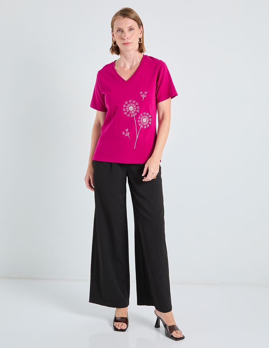 Playera manga corta cuello redondo para mujer 3