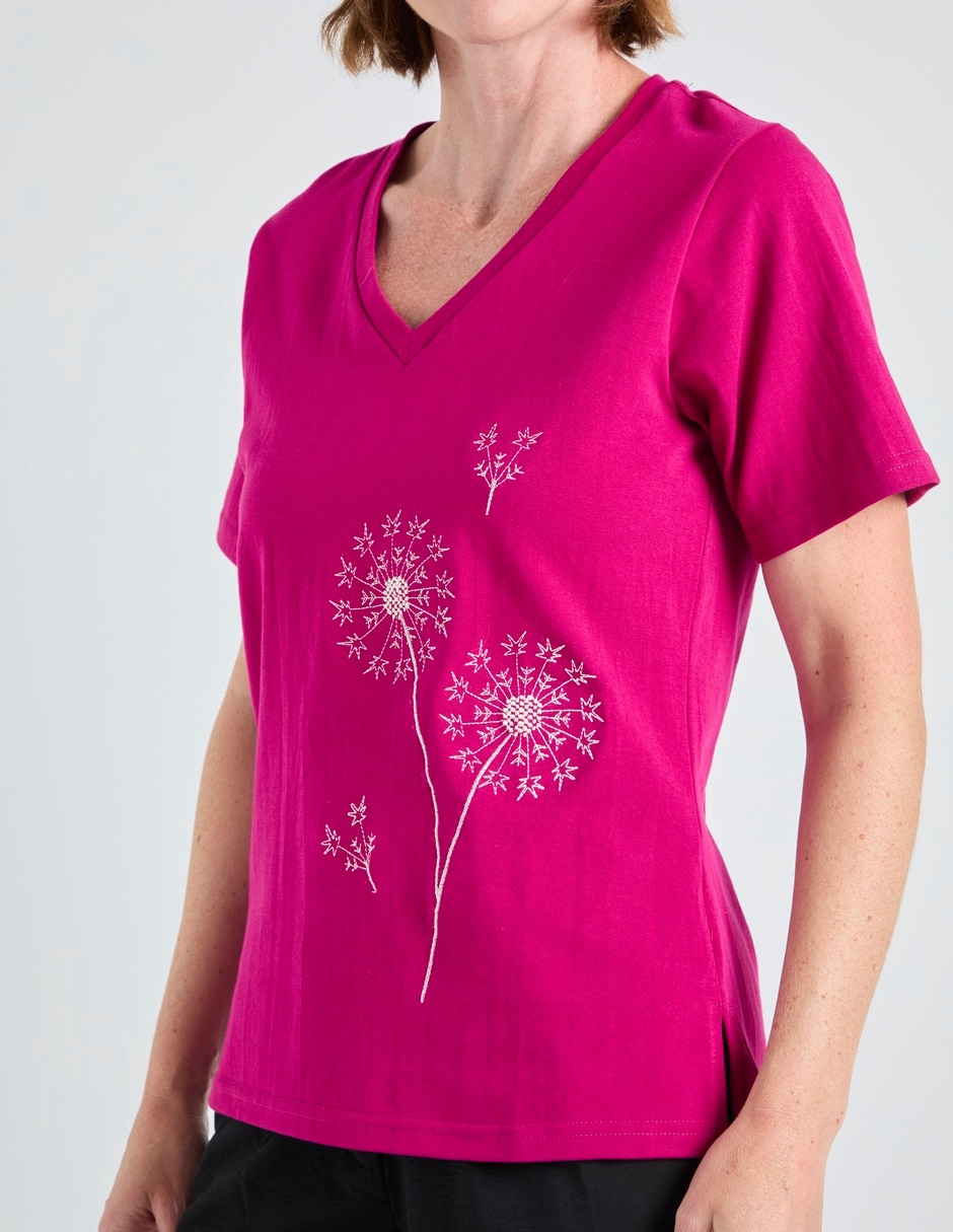 Playera manga corta cuello redondo para mujer 4