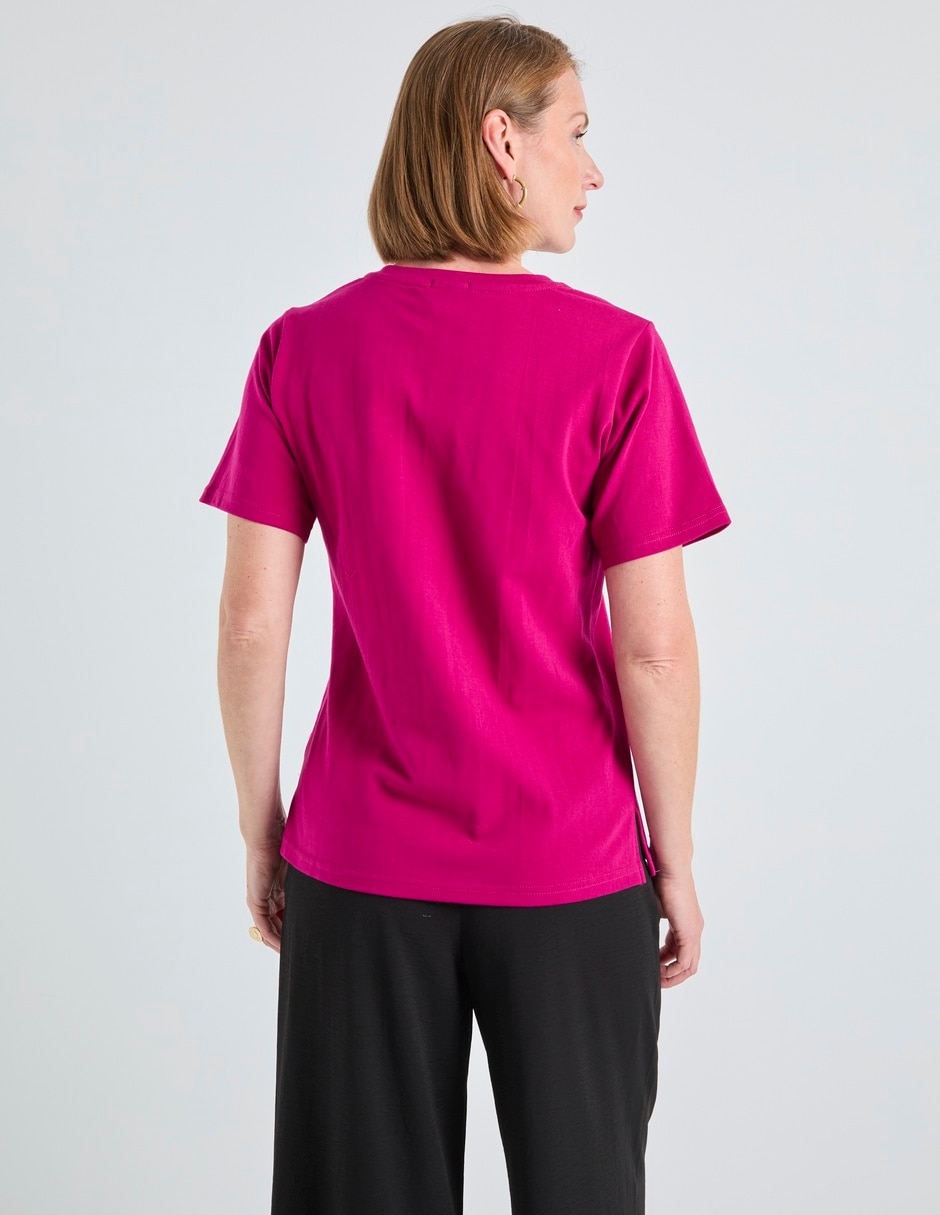 Playera manga corta cuello redondo para mujer 6