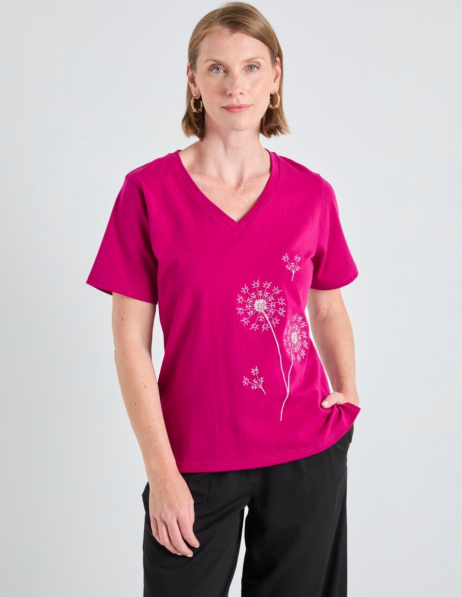 Playera manga corta cuello v para mujer Playera manga corta cuello v para mujer