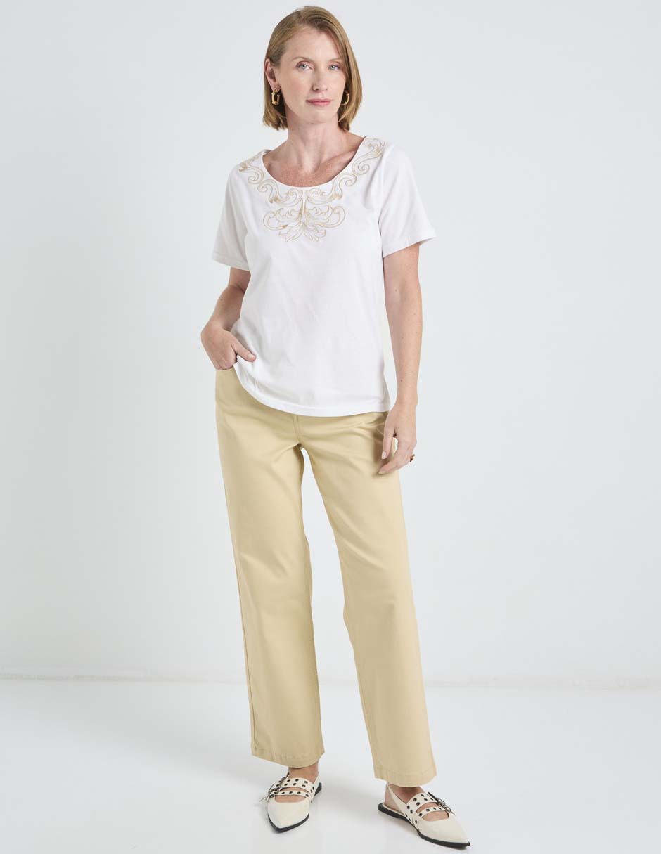 Playera manga corta cuello redondo para mujer 3