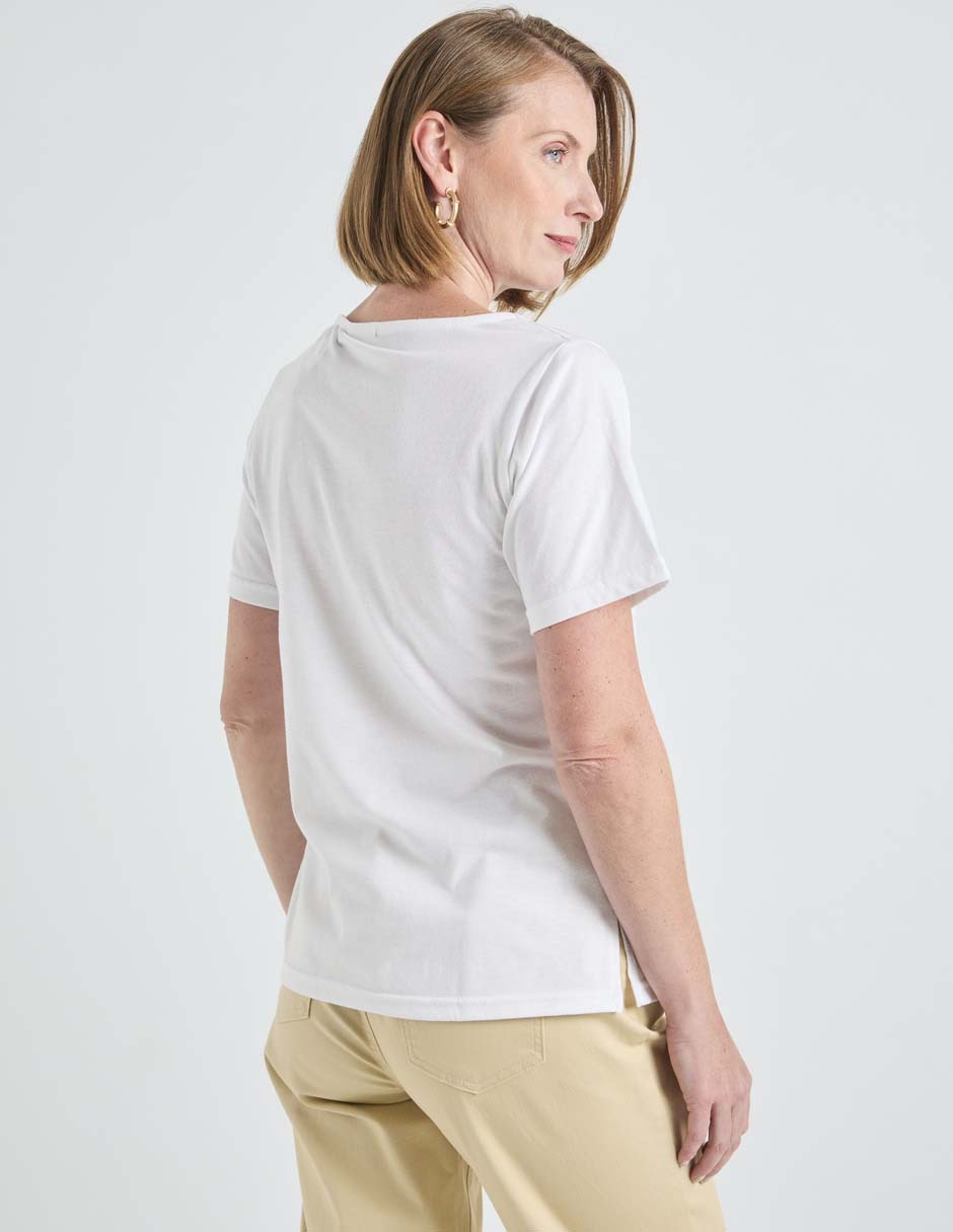 Playera manga corta cuello redondo para mujer 6