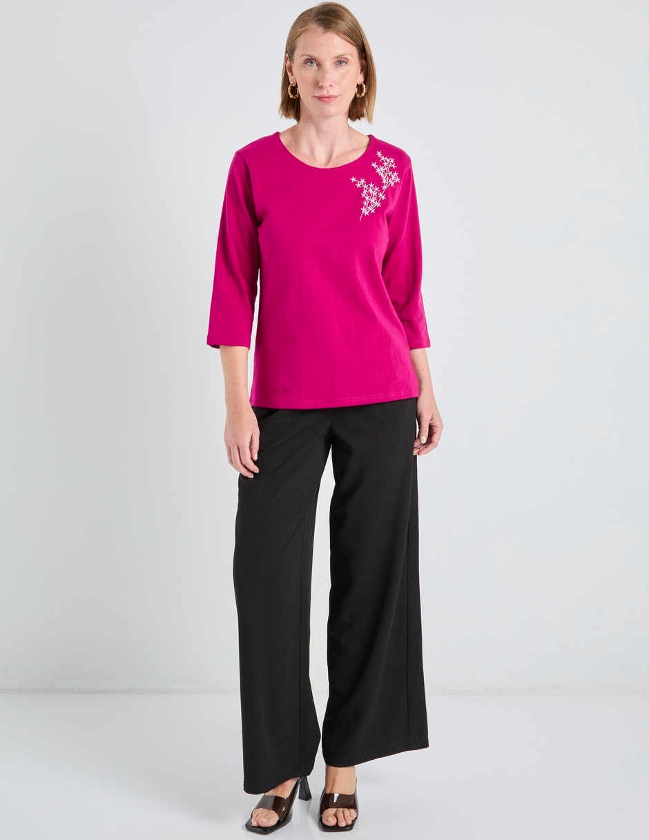 Playera manga 3/4 loren's cuello redondo para mujer 3