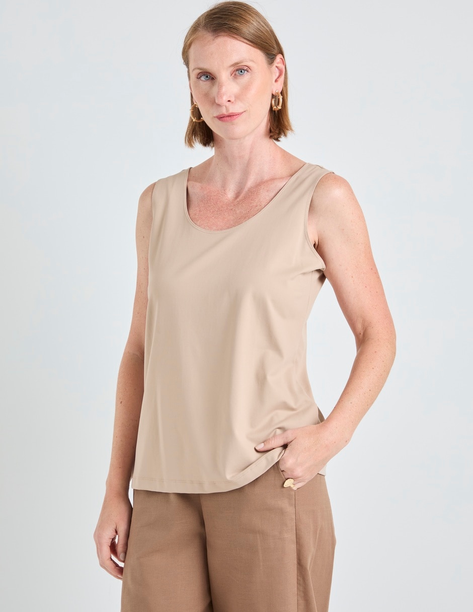 Top cuello redondo tirante ancho