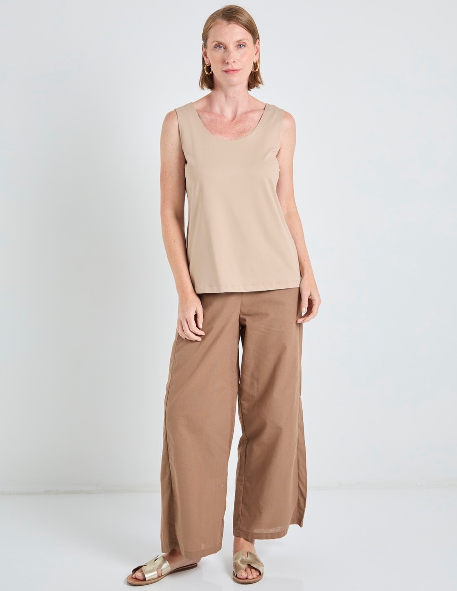 Top cuello redondo tirante ancho