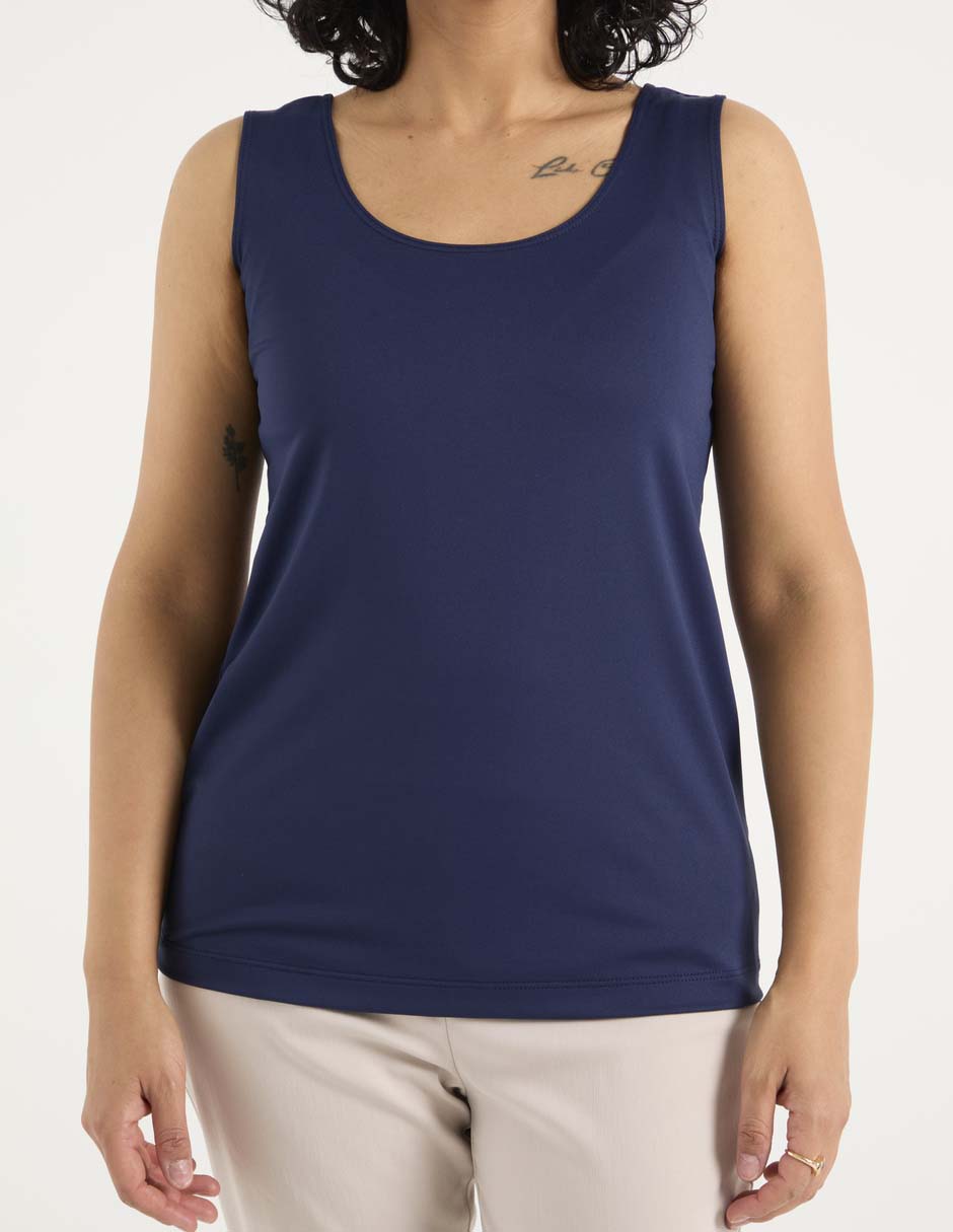 Top cuello redondo escote medio tirante ancho 12