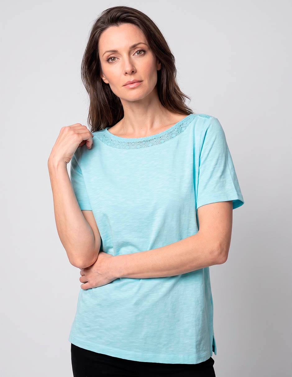 Playera manga corta cuello redondo para mujer Playera manga corta cuello redondo para mujer
