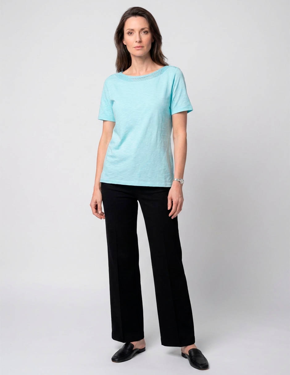 Playera manga corta cuello redondo para mujer 3